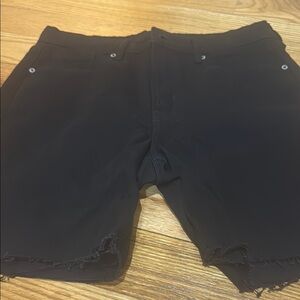 Black Distressed Shorts